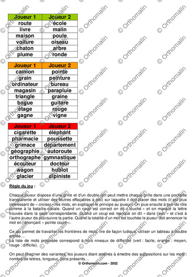 Page 2 de la fiche