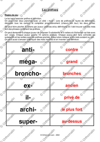 Page 1 de la fiche