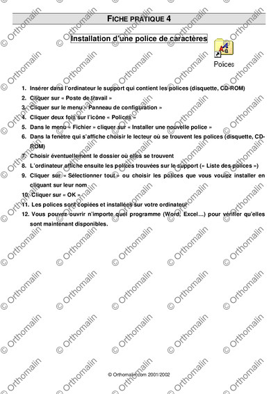 Page 1 de la fiche