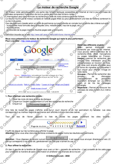 Page 1 de la fiche