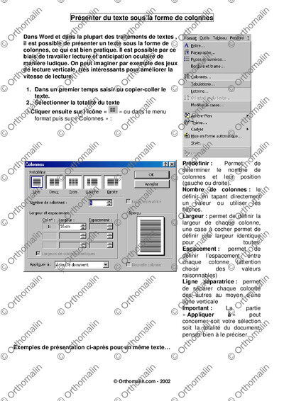 Page 1 de la fiche