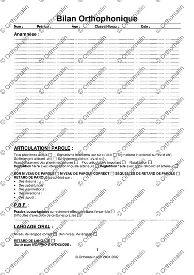 Page 1 de la fiche