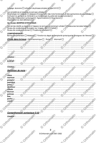 Page 2 de la fiche