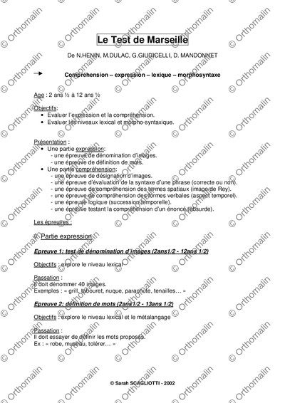 Page 1 de la fiche