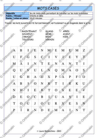 Page 1 de la fiche