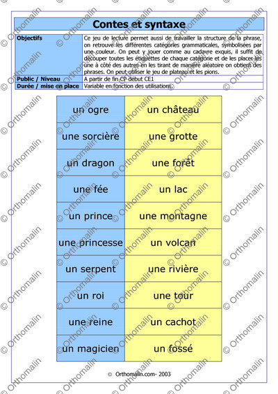 Page 1 de la fiche