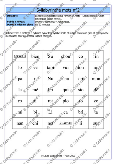 Page 1 de la fiche