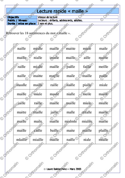 Page 1 de la fiche