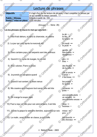 Page 1 de la fiche