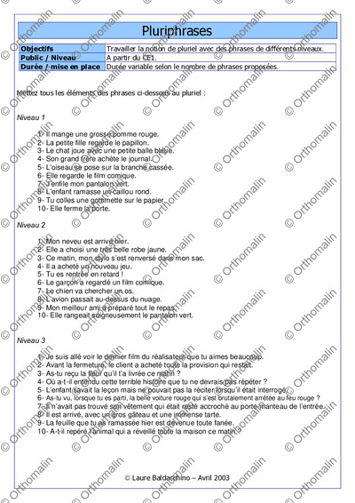 Page 1 de la fiche