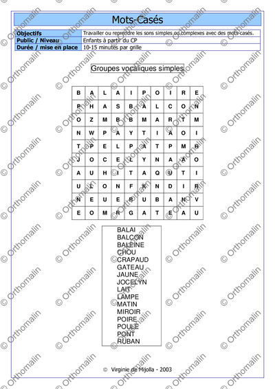 Page 1 de la fiche