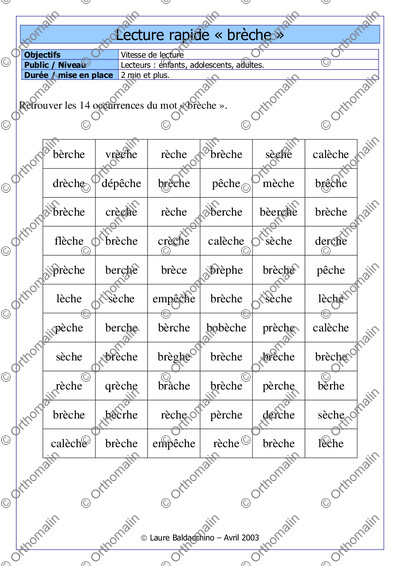 Page 1 de la fiche