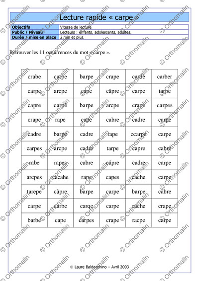 Page 1 de la fiche