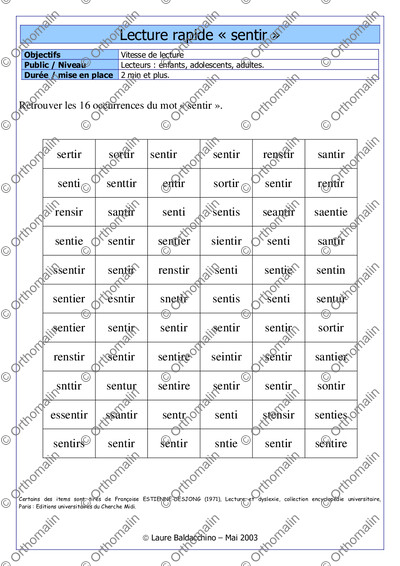 Page 1 de la fiche