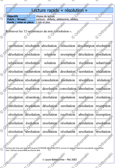 Page 1 de la fiche