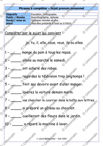 Page 1 de la fiche