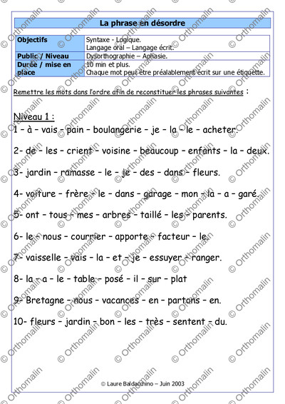 Page 1 de la fiche