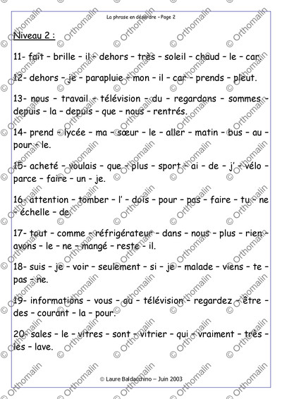 Page 2 de la fiche