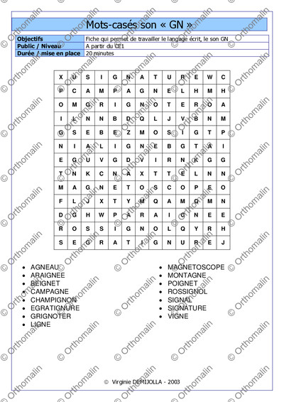 Page 1 de la fiche