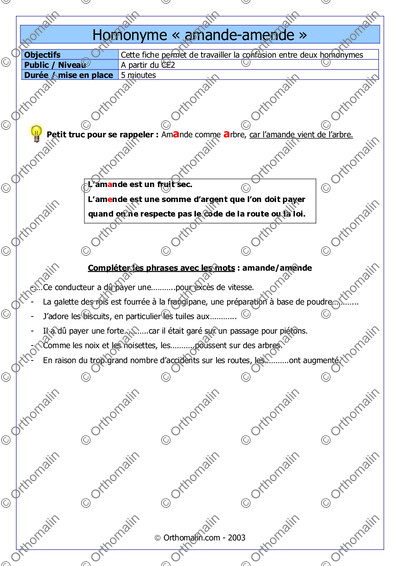 Page 1 de la fiche