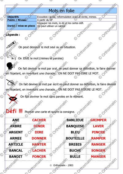 Page 1 de la fiche