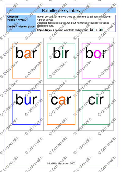 Page 1 de la fiche