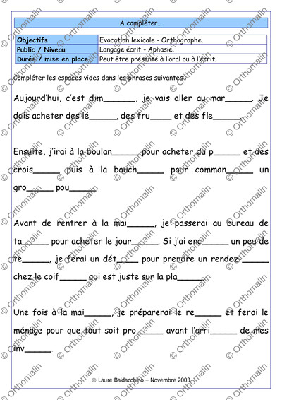 Page 1 de la fiche