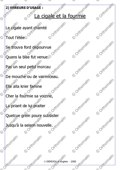 Page 2 de la fiche