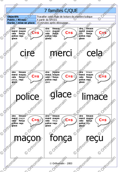 Page 1 de la fiche