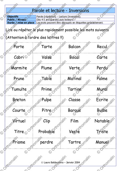Page 1 de la fiche