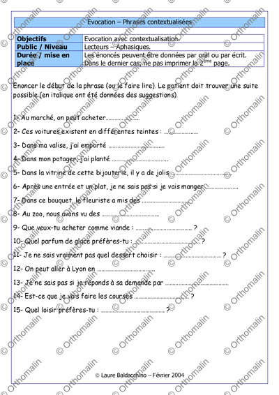 Page 1 de la fiche