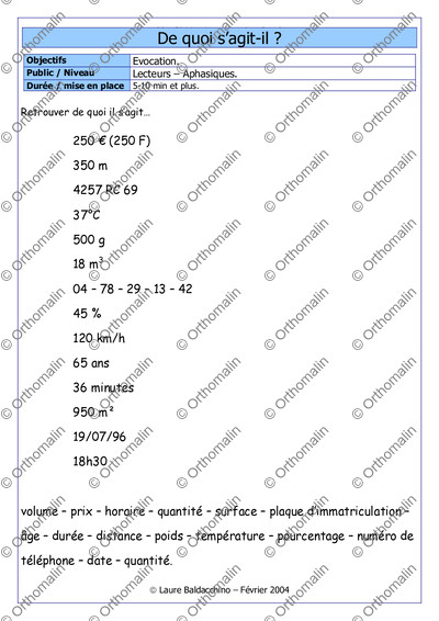 Page 1 de la fiche