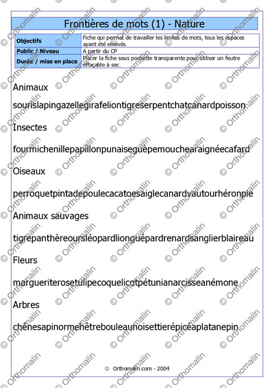 Page 1 de la fiche