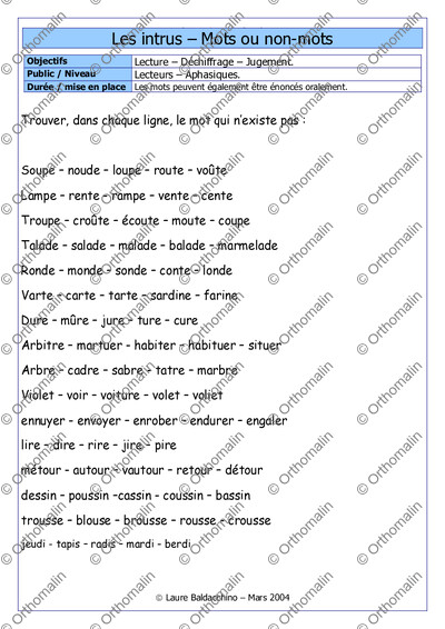 Page 1 de la fiche