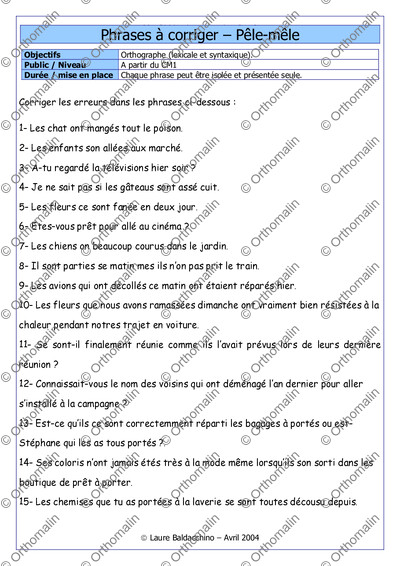 Page 1 de la fiche