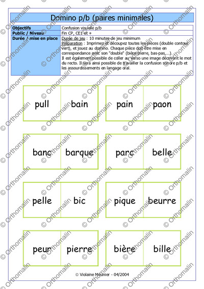 Page 1 de la fiche