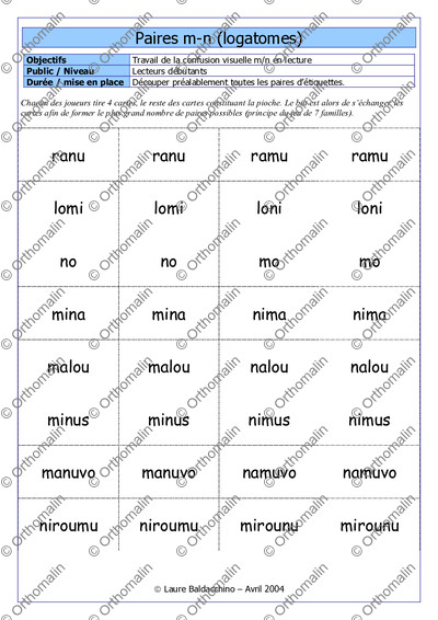 Page 1 de la fiche