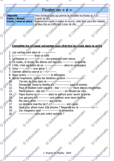 Page 1 de la fiche