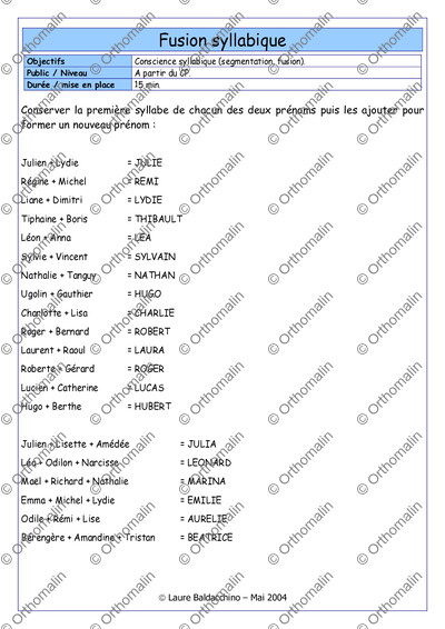 Page 1 de la fiche