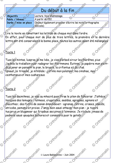 Page 1 de la fiche