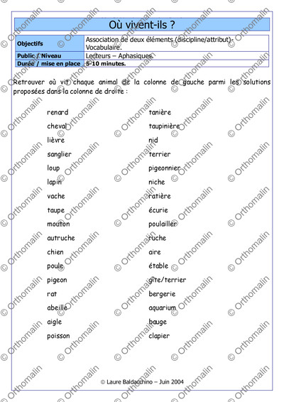 Page 1 de la fiche