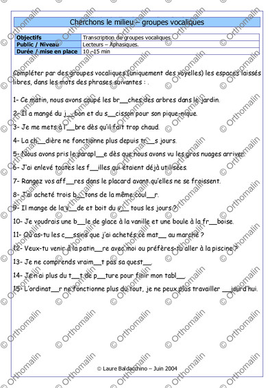 Page 1 de la fiche