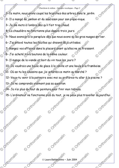 Page 2 de la fiche