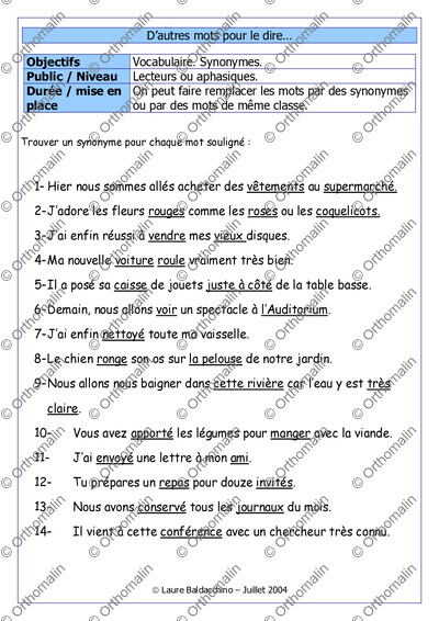 Page 1 de la fiche