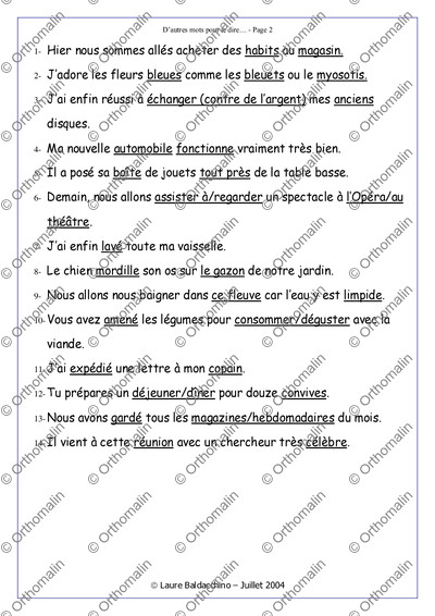 Page 2 de la fiche