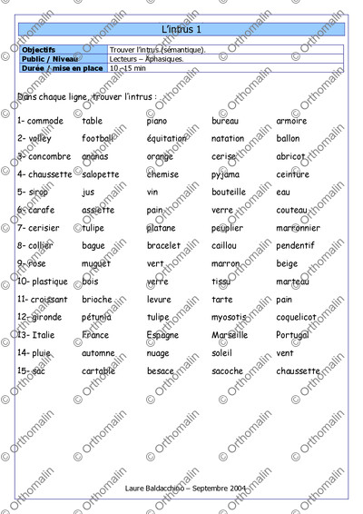 Page 1 de la fiche