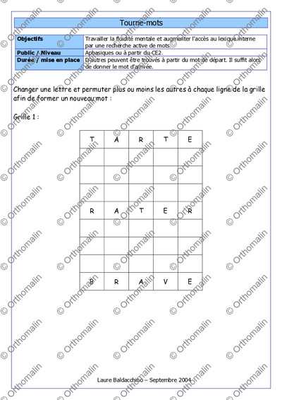 Page 1 de la fiche