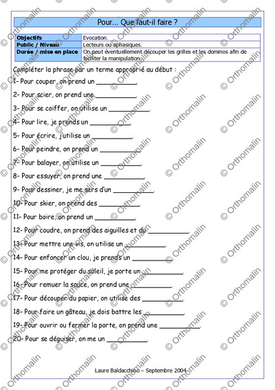 Page 1 de la fiche