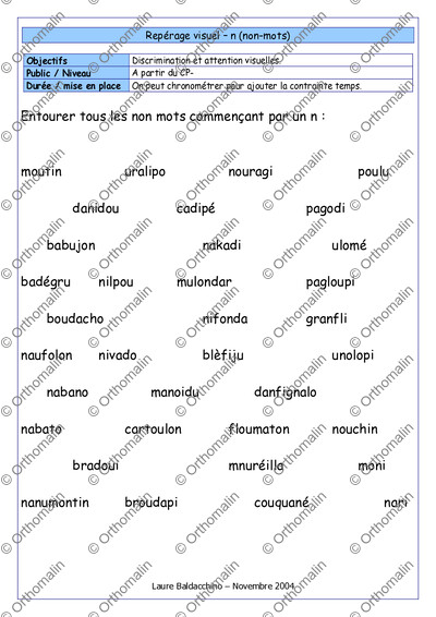 Page 1 de la fiche