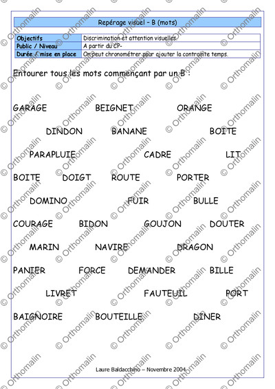 Page 1 de la fiche